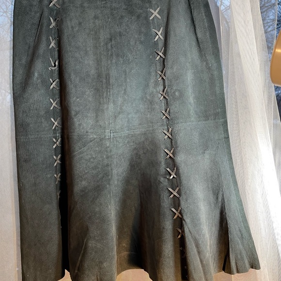 For Joseph suede black skirt with extra design with leather, studs size 12 - Picture 11 of 15